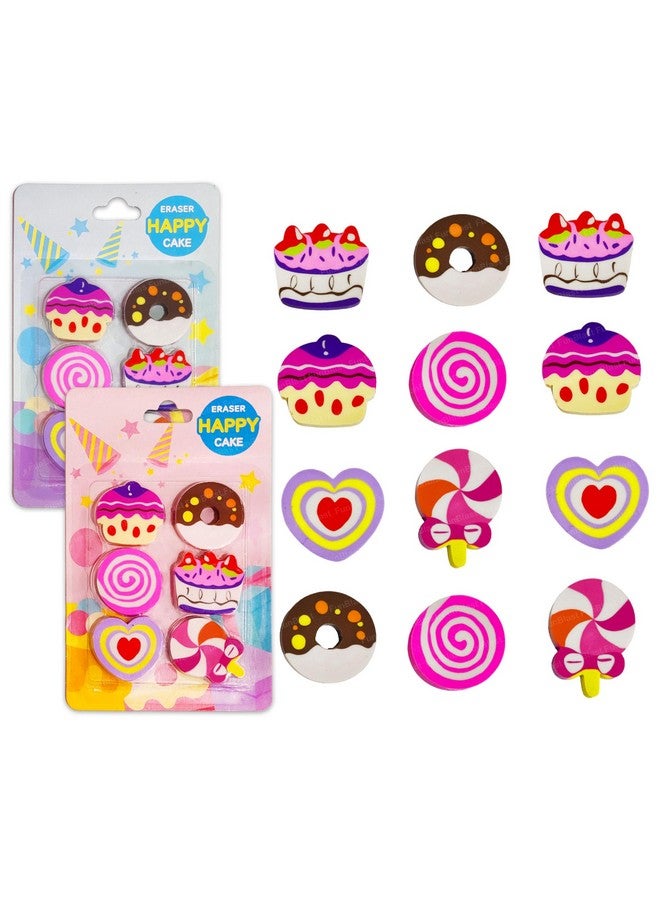 فنبلاست ممحاة فن بلاست للأطفال - مجموعة من 12 ممحاة أنيقة بطابع الوجبات السريعة والآيس كريم، مجموعة ممحاة كهدية، أدوات مكتبية كاواي، ممحاة مطاطية للأطفال، مجموعة أدوات مكتبية للأطفال - Image 1