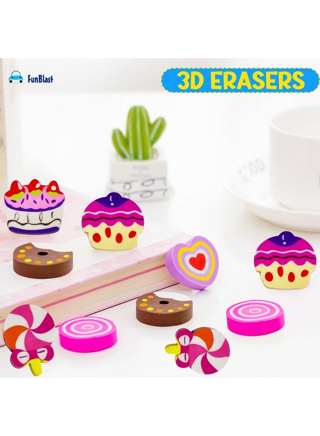 فنبلاست ممحاة فن بلاست للأطفال - مجموعة من 12 ممحاة أنيقة بطابع الوجبات السريعة والآيس كريم، مجموعة ممحاة كهدية، أدوات مكتبية كاواي، ممحاة مطاطية للأطفال، مجموعة أدوات مكتبية للأطفال - Image 5