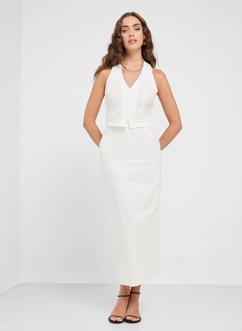 Ginger Halter Neck Button Down Top & Maxi Skirt Set  - Image 5