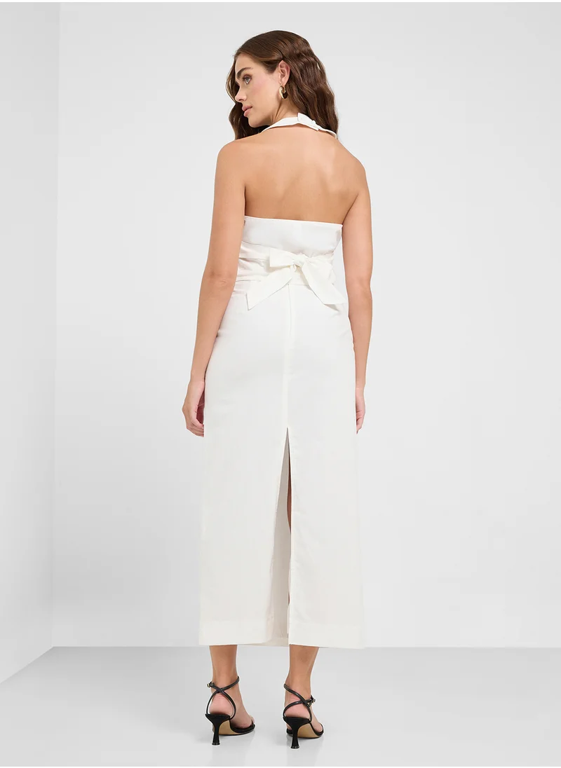 Ginger Halter Neck Button Down Top & Maxi Skirt Set