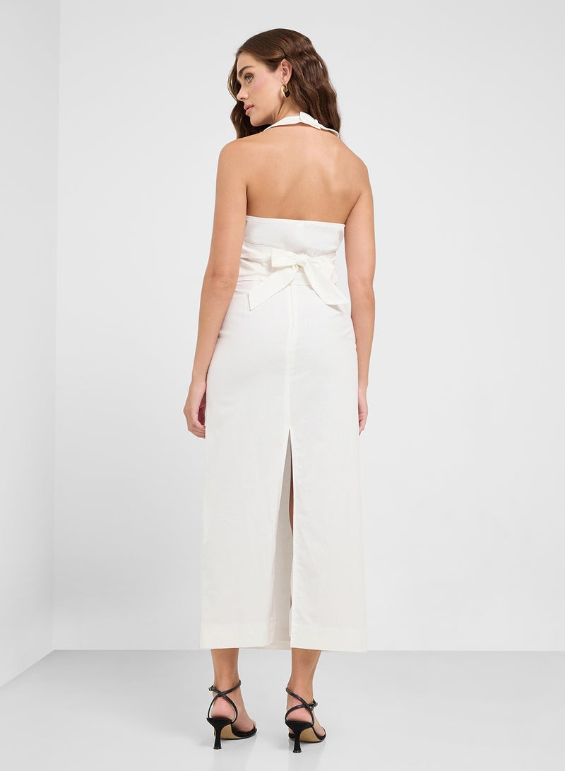 Ginger Halter Neck Button Down Top & Maxi Skirt Set  - Image 2
