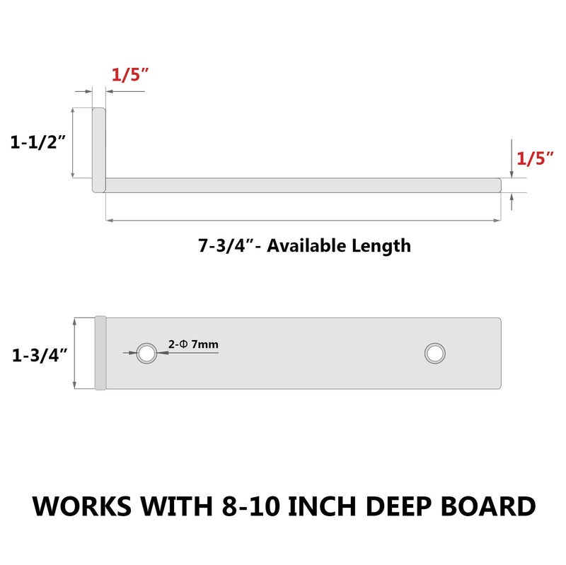 Neodrop 8 Inch Floating Shelf Brackets  Heavy Duty Hidden Bracket For Wall  Mantel  Bookshelves  Black Powder Coated Steel  12-Pack - Image 2