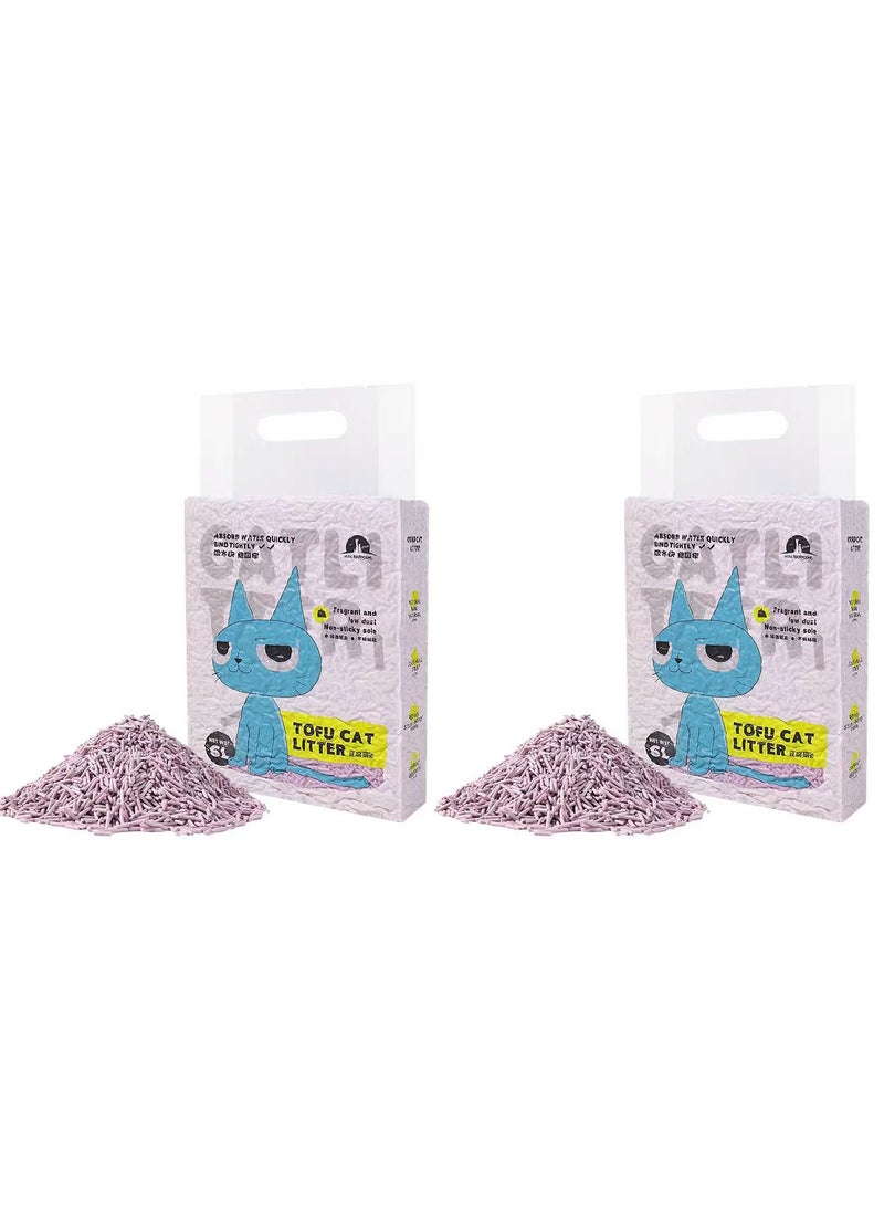 CityRiya-Long Cat Litter, Clumping Cat Litter Natural Ingredients, 2 Packs 12L Low Dust Superior Odor Control Cats Litters, Kitty Litters, Hard Clumping Moisture Absorbing Clay Multi Cats Litter (Lavender)  - Image 1