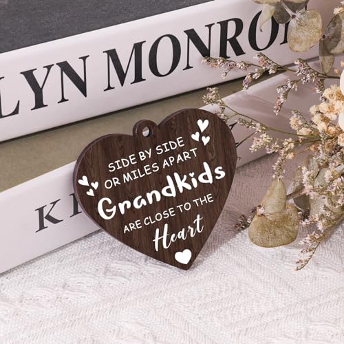 Boiveco Side by Side or Miles Apart Grandkids are Close to the Heart Picture Frame 4x6 First Time Grandparents Gifts, New Grandma and Grandpa Gifts, Thanksgiving Birthday Christmas Grandparents Day Gift - Image 3
