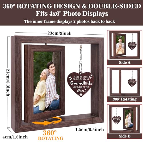Boiveco Side by Side or Miles Apart Grandkids are Close to the Heart Picture Frame 4x6 First Time Grandparents Gifts, New Grandma and Grandpa Gifts, Thanksgiving Birthday Christmas Grandparents Day Gift - Image 5