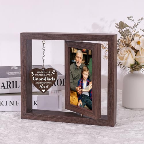 Boiveco Side by Side or Miles Apart Grandkids are Close to the Heart Picture Frame 4x6 First Time Grandparents Gifts, New Grandma and Grandpa Gifts, Thanksgiving Birthday Christmas Grandparents Day Gift - Image 4