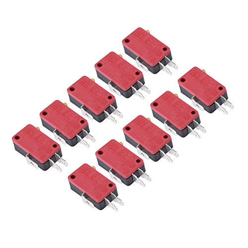 Hilitand 10Pcs Red 3Pins Start Push Button Micro Switch Replacement for Gaming Player - Image 1