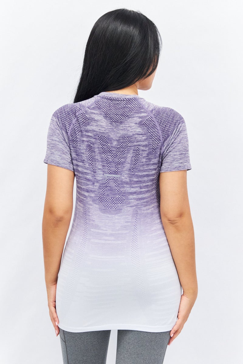 asics Women Sportswear Fit Brand Logo Training T-Shirt, Purple Combo - Image 4
