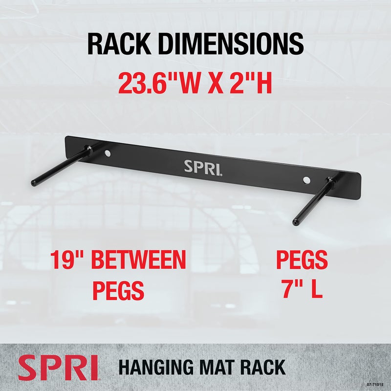 SPRI Hanging Exercise Mat Wall-Mounted Rack Hanging Exercise Mats, Black - Image 2