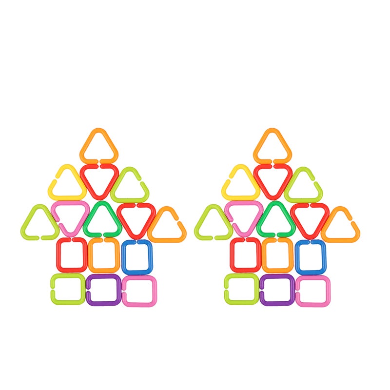 70pcs Multicolor Geometric Linking Early Learning Development Toys Sensory Play for Kids Baby Strollers Seats and High Chairs Travel Accessories Set - Image 1