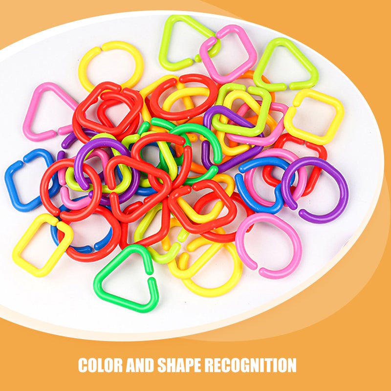 70pcs Multicolor Geometric Linking Early Learning Development Toys Sensory Play for Kids Baby Strollers Seats and High Chairs Travel Accessories Set - Image 4