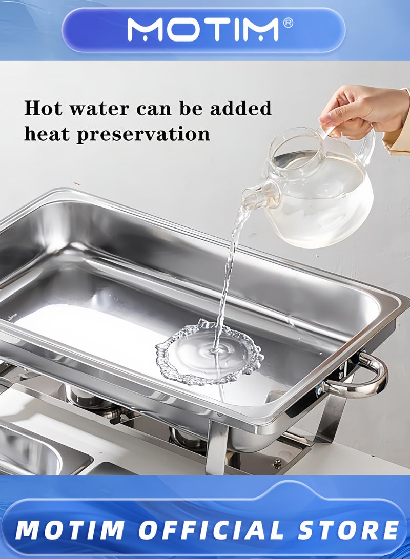Motim Commercial Stainless Steel Chafing Dish Set for Dinner & Restaurants & Banquets & Wedding & Parties,1/3 Plate - Image 3