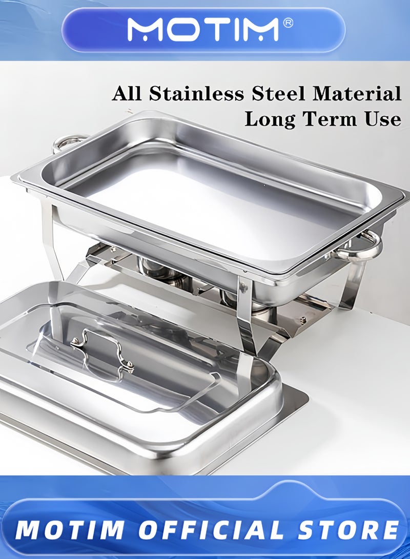 Motim Commercial Stainless Steel Chafing Dish Set for Dinner & Restaurants & Banquets & Wedding & Parties,1/3 Plate - Image 2