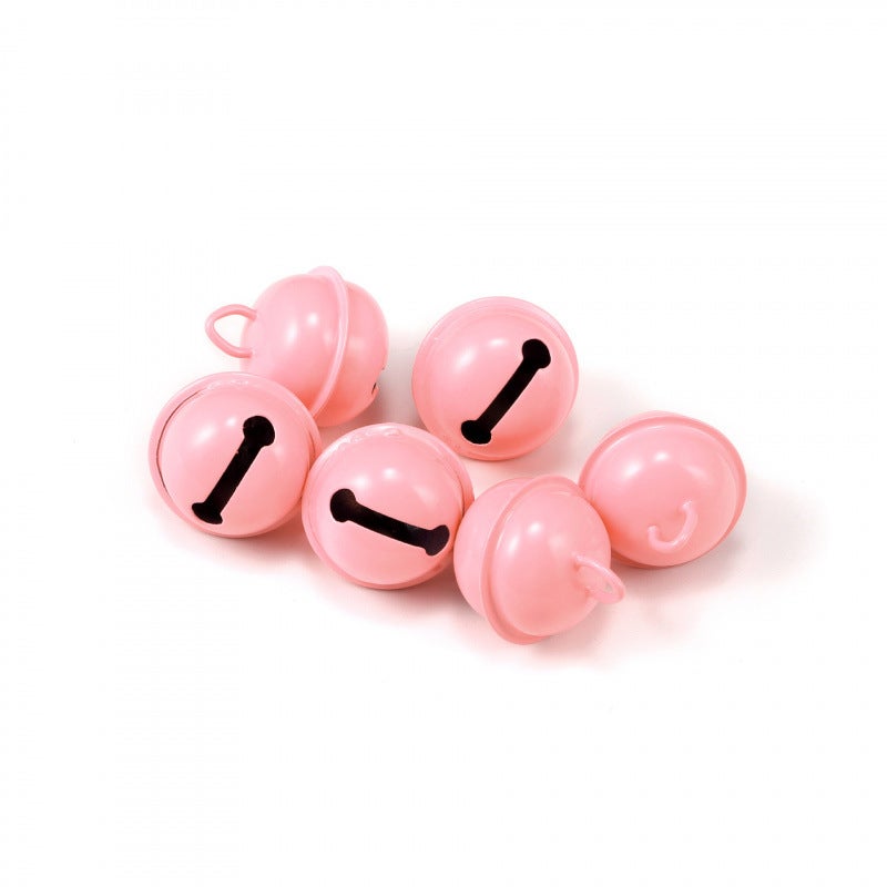 22mm Christmas bell Christmas tree decoration color key chain pendant handmade DIY jewelry accessories material Pink 