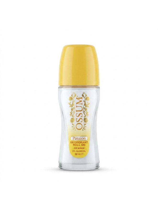 Ossum Passion Deodorant Roll On for Women 0% Alcohol - 50 ml