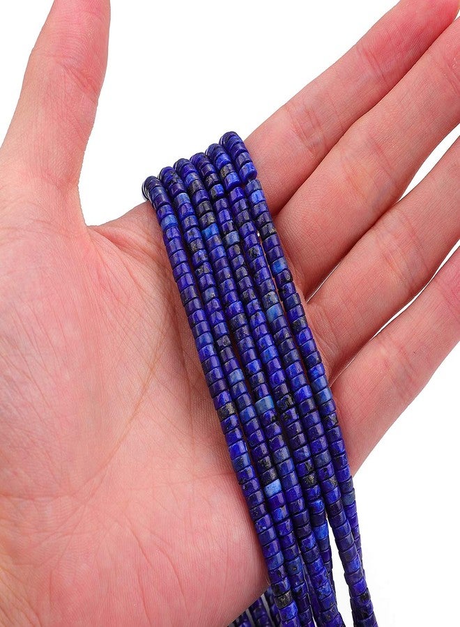 BEADIA Natural Lapis Lazuli Spacer Beads Caps Loose Semi Gemstone for Beading Jewelry Making 4mmx2mm 38cm - Image 2