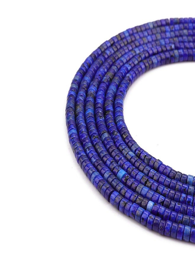 BEADIA Natural Lapis Lazuli Spacer Beads Caps Loose Semi Gemstone for Beading Jewelry Making 4mmx2mm 38cm - Image 5