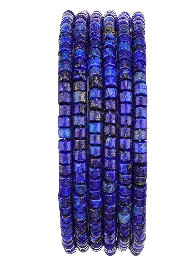 BEADIA Natural Lapis Lazuli Spacer Beads Caps Loose Semi Gemstone for Beading Jewelry Making 4mmx2mm 38cm - Image 1