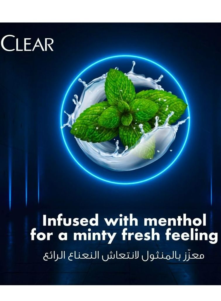 Clear Men's Anti-Dandruff Shampoo Cool Sport Menthol, 400ml - Image 3