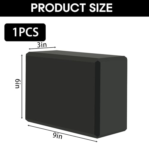 MBKHFLL Yoga Block Supportive LatexFree Eva Foam Soft NonSlip Surface with Beveled Edges for Yoga Pilates Meditation Yoga Accessories for Stability Balance Deepen Stretches black - Image 3
