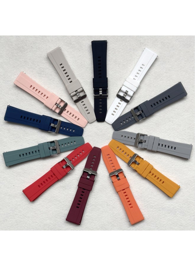 [ready Stock] Suitable For Huawei WatchGT4 Silicone Universal Watch Strap/gt2/gt3 With Quick Release Switch Earrings-Color:C12 Starlight Color-silver Buckle-Specifications:20MM  - Image 5