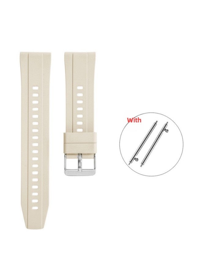 [ready Stock] Suitable For Huawei WatchGT4 Silicone Universal Watch Strap/gt2/gt3 With Quick Release Switch Earrings-Color:C12 Starlight Color-silver Buckle-Specifications:20MM  - Image 1