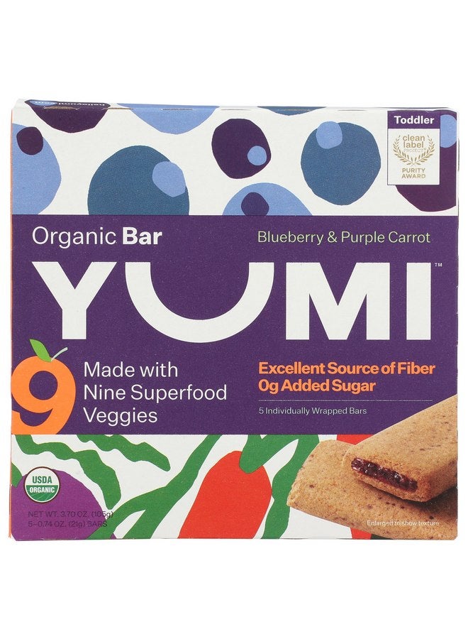 Yumi Organic Blueberry & Purple Carrot Toddler Bars, 3.7 OZ - Image 1
