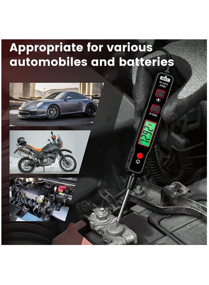 Automotive Test Light DC 0.8V-100V Smart Digital Voltage Tester with LCD Backlight Display Car Truck Vehicle Circuits Low Voltage Tester Probe Digital Circuit Tester with Flashlight - Image 3