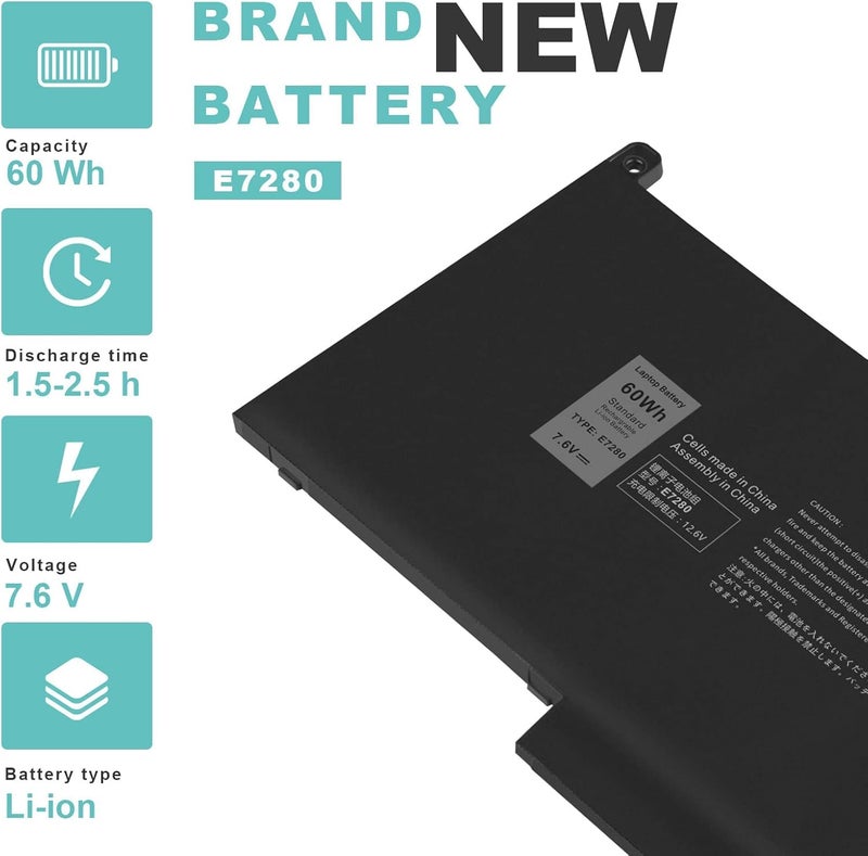 WeFly Laptop Battery for Dell Latitude 7280 7290 7480 7490 7380 7390 F3YGT DM3WC 0DM3WC 2X39G 0F3YGT DM6WC - Image 4