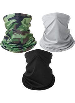 3 Pack Neck Gaiter Summer Fishing Face Mask Scarf Reusable UV Protection Headwear Breathable Face Cover Scarf for Cycling Skiing Fishing Hiking