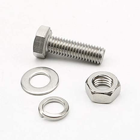 SYLIX برغي رأس سداسي من الفولاذ المقاوم للصدأ SYLIX 6MM مع صمولة وغسالة 50 مم 25 قطعة - Image 1