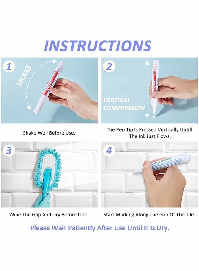 فلاي سي 3 قطع بلاط القلم - جدار الجص ترميم القلم إصلاح ماركر الجص حشو القلم لترميم البلاط الجص الجدار الأرضيات الحمامات والمطبخ الأبيض - Image 2