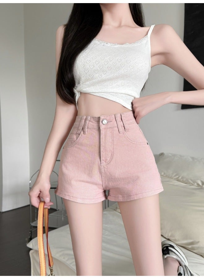 High Street Fashion European And American Style Denim Shorts Women's Summer Ins Trendy Small High Waist Slimming Hip A- Shaped Hot Pants 