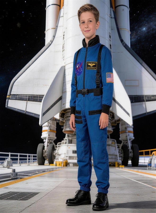 Davsolly Kids Astronaut Costume Boys Space Suit Girls Navy Jumpsuit for Career Day Dress Up Cosplay Birthday Gifts - Image 2