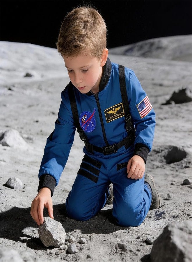 Davsolly Kids Astronaut Costume Boys Space Suit Girls Navy Jumpsuit for Career Day Dress Up Cosplay Birthday Gifts - Image 3