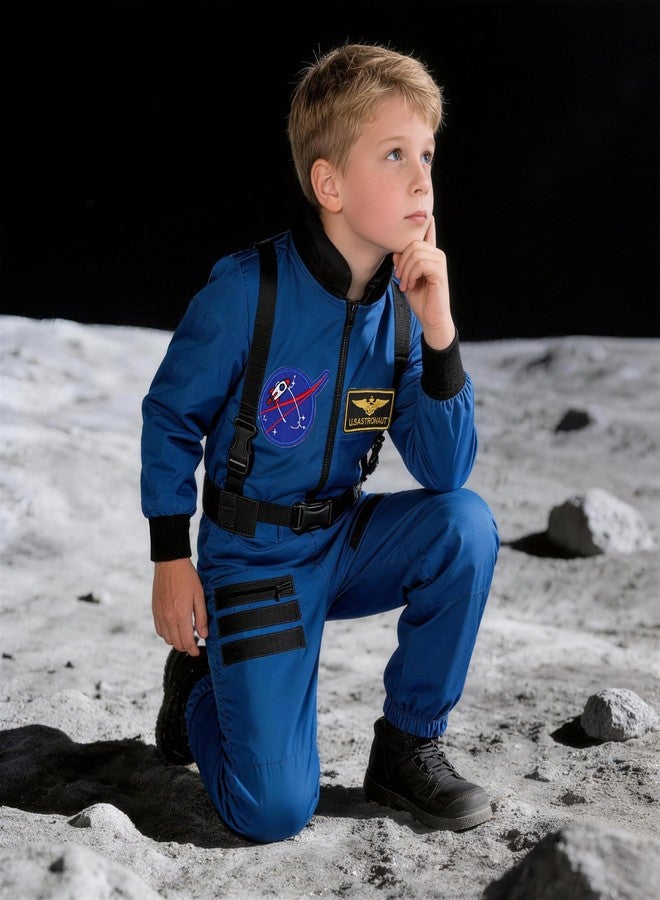 Davsolly Kids Astronaut Costume Boys Space Suit Girls Navy Jumpsuit for Career Day Dress Up Cosplay Birthday Gifts - Image 5