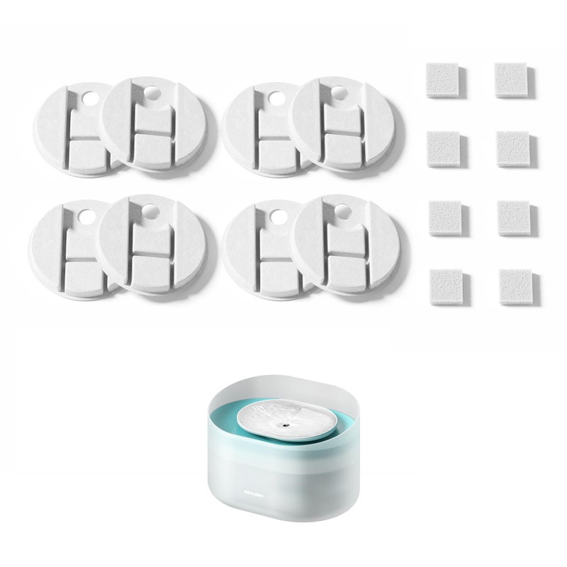 PETLIBRO Replacement Filters for Capsule Dog Fountain PLWF008, 4 Month Set of Filters for Dog Water Dispensers, 8 Count Pack, White - Image 1