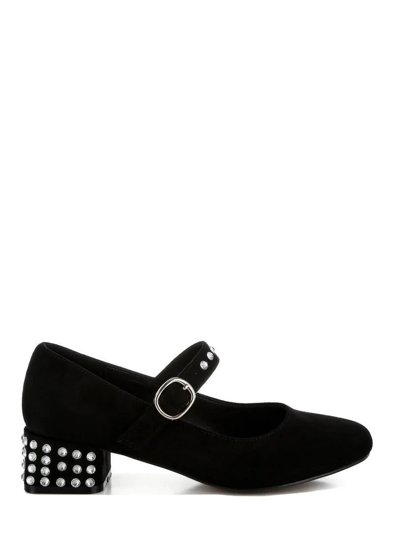 London Rag Studded Mary Jane Pumps in Black