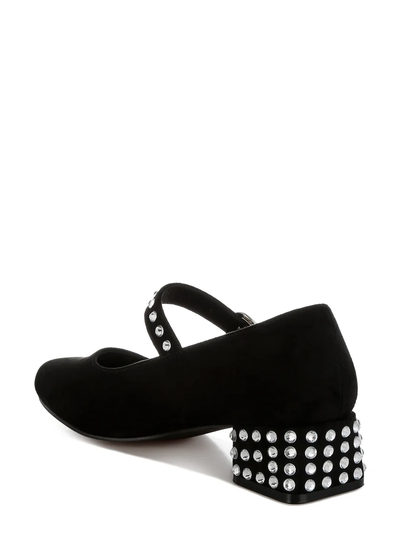 London Rag Studded Mary Jane Pumps in Black