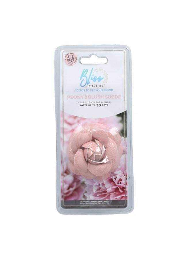 Scents 3D Floral Design Peony and Blush Suede Scented Vent Clip Air Freshener Pink BL5381