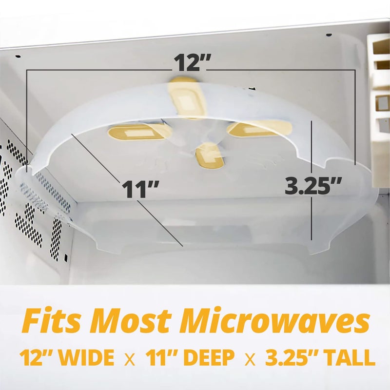HOVER COVER Magnetic Microwave Cover for Food | Clear Microwave Splatter Cover | Microwave Plate Cover with Steam Vents | Food Grade Dish Cover | BPA-Free | Dishwasher Safe | Orange - Image 2