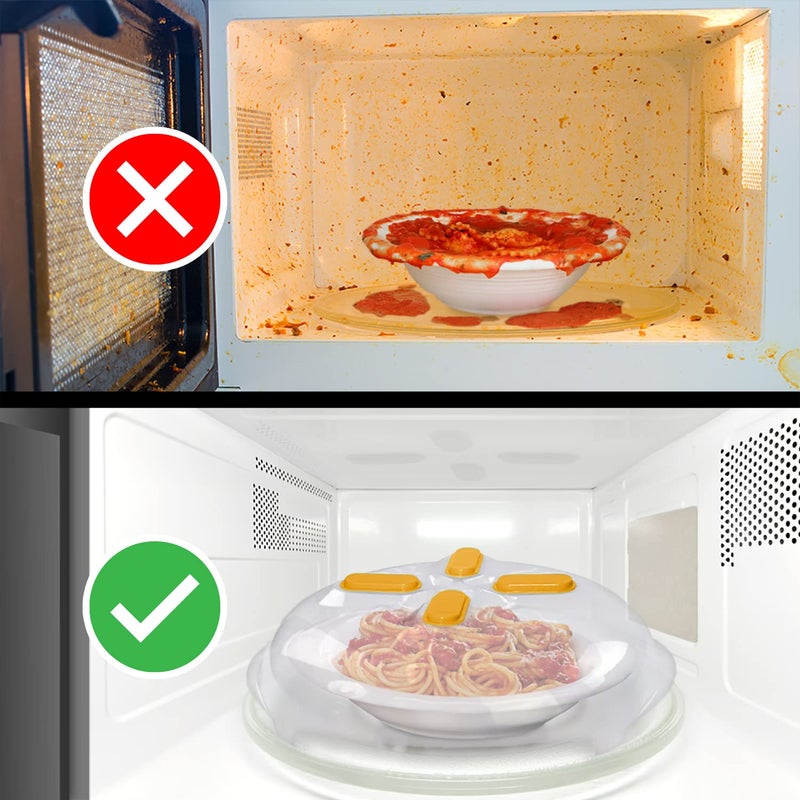 HOVER COVER Magnetic Microwave Cover for Food | Clear Microwave Splatter Cover | Microwave Plate Cover with Steam Vents | Food Grade Dish Cover | BPA-Free | Dishwasher Safe | Orange - Image 5