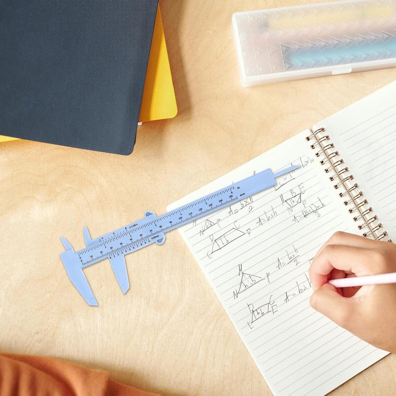jojofuny 4 Pcs Plastic Vernier Calipers Measuring Tool 0-150mm Mini Manual Accurate Measurement Instrument for School Science Projects - Image 5