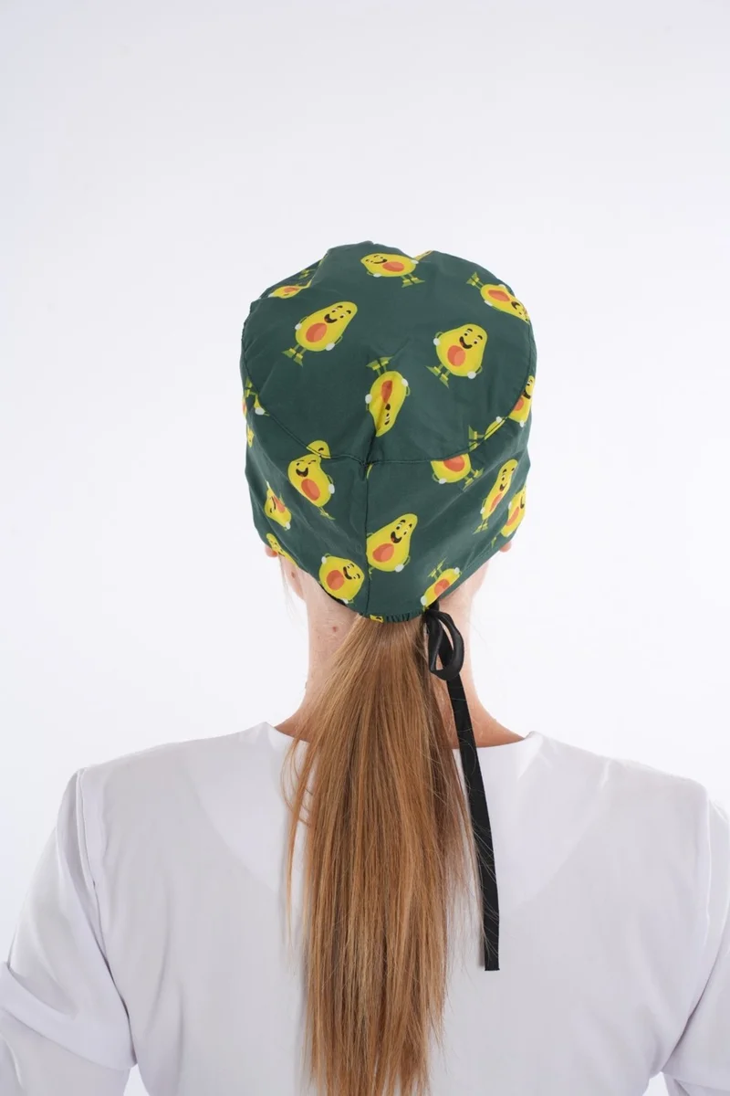 Nur Medikal Giyim Nur Medical Clothing Avocado Patterned Doctor - Nurse - Hospital - Medical - Surgical Bonnet