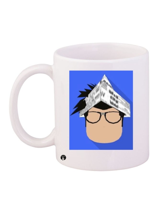 Ceramic Coffee Mug White/Blue