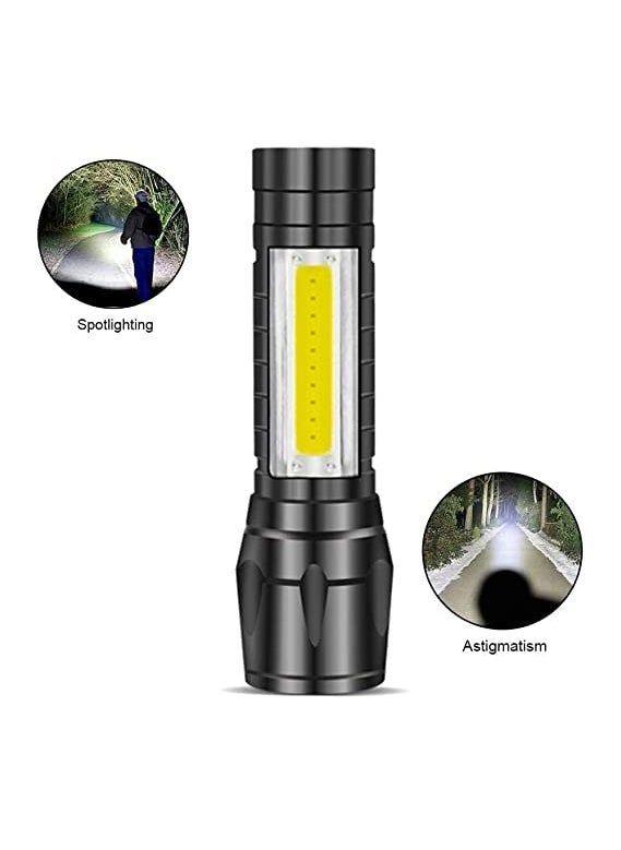 JDD ENTERPRISE JDD Rechargeable LED Flashlight with COB Light Mini Waterproof Portable LED COB Flashlight USB Rechargeable  - Image 4