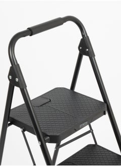 ZYMTA Step Ladder 3 Step, Folding Step Stool, Wide Anti-Slip Pedal, Lightweight, Portable Steel Use for Home and Office (Black 3 Step)  - Image 4