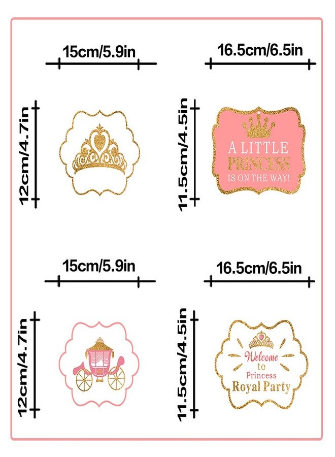 LINGTEER A Little Princess Royal Crown Pink Swirls Streamers - 12 pcs Princess Baby Girl Birthday Shower Party Decorations Gift Sign. - Image 2