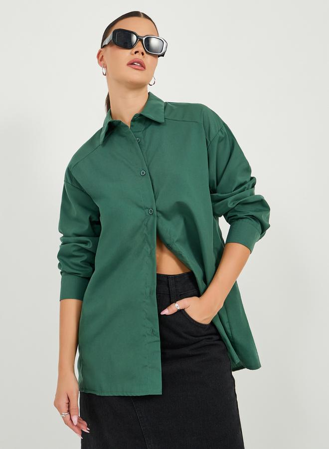 Styli Oversized Buttoned Longline Shirt - Image 1