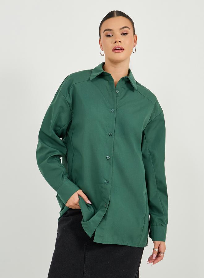 Styli Oversized Buttoned Longline Shirt - Image 3